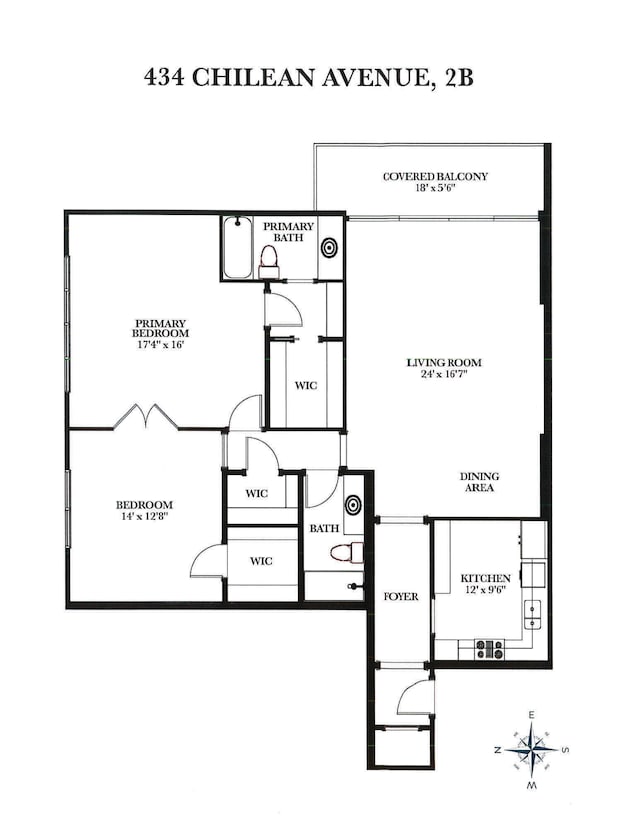 434 Chilean Ave Unit 2B, Palm Beach, FL 33480 - view of layout