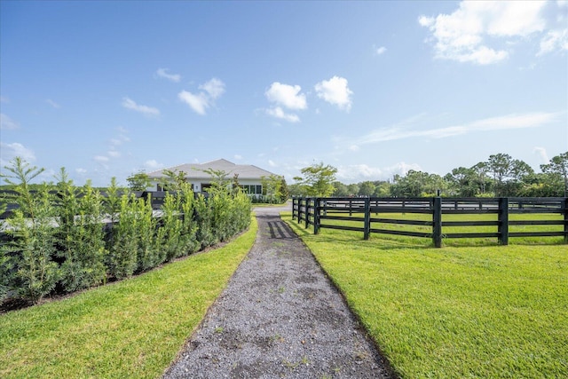 view of yard featuring fence