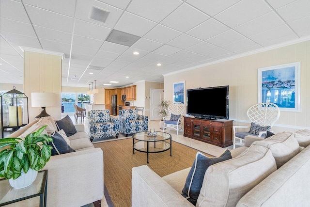 400 Seasage Dr Unit 804, Delray Beach, FL 33483 - living area with crown molding and visible vents