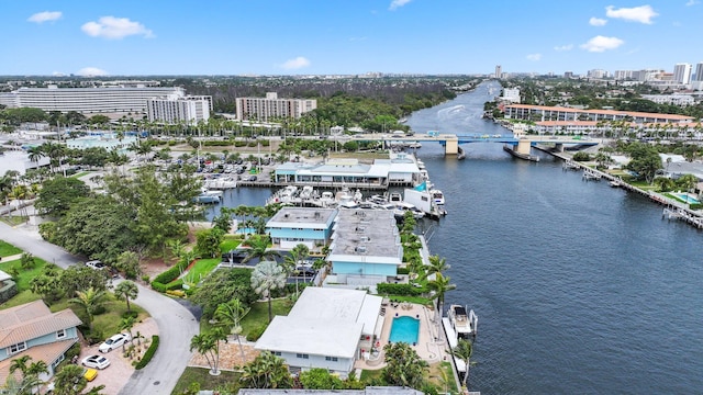 442 SE 17th Ter, Deerfield Beach, FL 33441 - drone / aerial view with a water view and a view of city