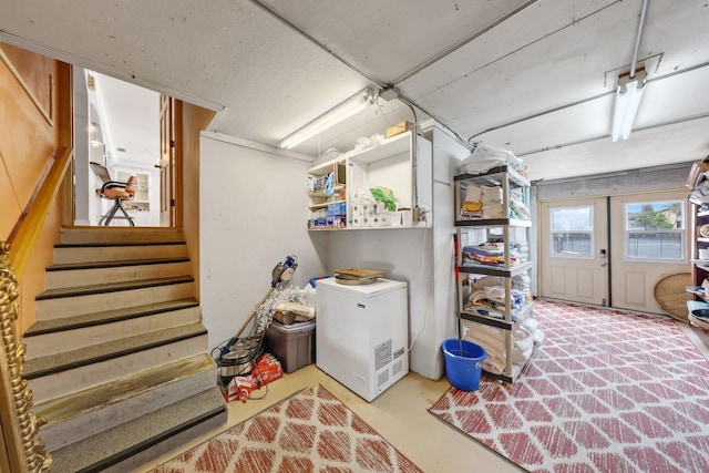 442 SE 17th Ter, Deerfield Beach, FL 33441 - basement featuring stairs and fridge