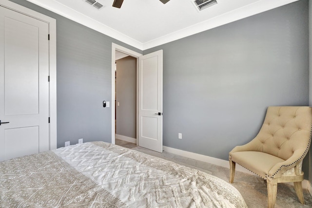6449 NW Castlebrook Ave, Port Saint Lucie, FL 34983 - bedroom featuring visible vents, baseboards, and ceiling fan