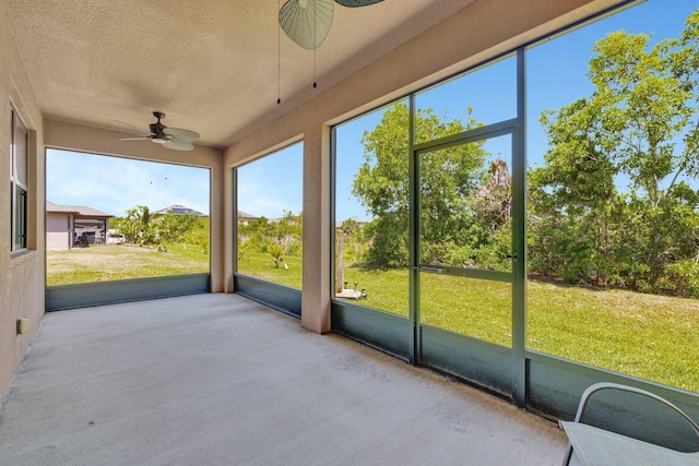 6449 NW Castlebrook Ave, Port Saint Lucie, FL 34983 - unfurnished sunroom with ceiling fan