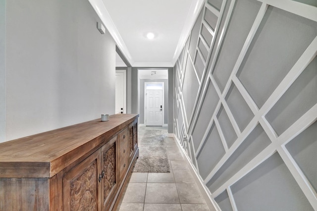 6449 NW Castlebrook Ave, Port Saint Lucie, FL 34983 - hall with crown molding and light tile patterned floors