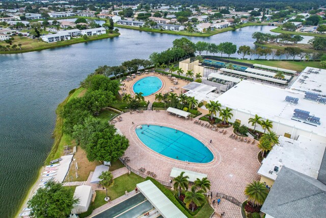 309 Sheffield M Unit 309, West Palm Beach, FL 33417 - birds eye view of property with a water view