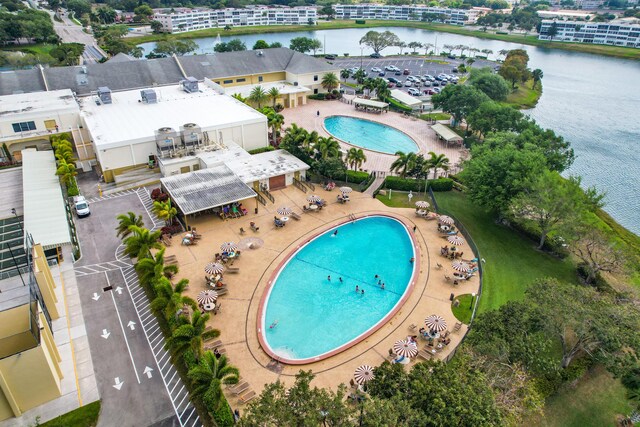 309 Sheffield M Unit 309, West Palm Beach, FL 33417 - drone / aerial view featuring a water view