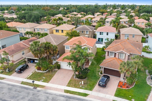 aerial view featuring a residential view