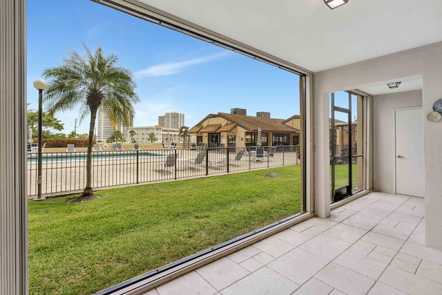 view of unfurnished sunroom