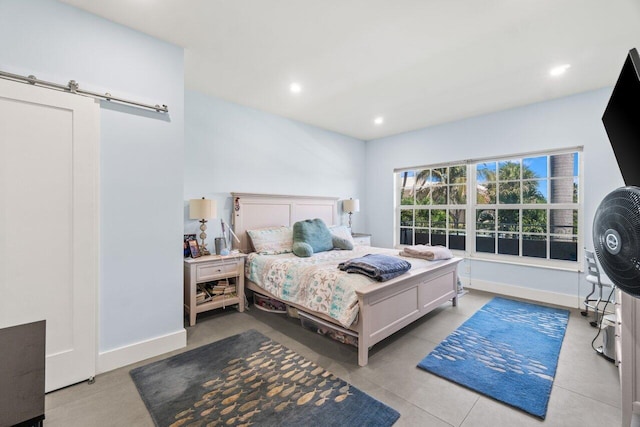 bedroom featuring baseboards and recessed lighting