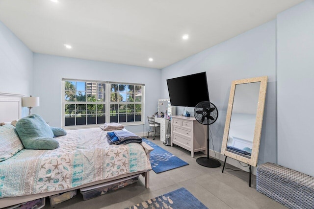 bedroom featuring baseboards and recessed lighting