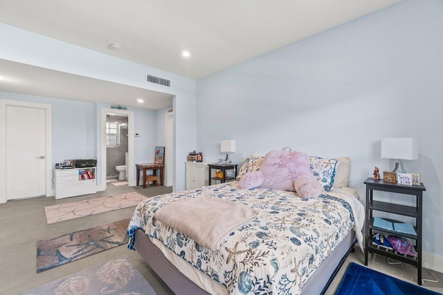 bedroom with visible vents and recessed lighting