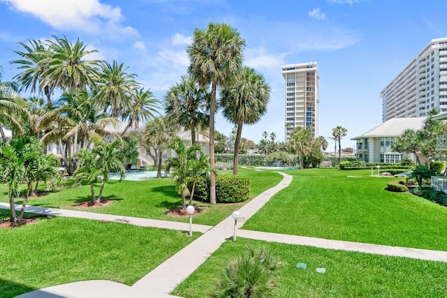 view of home's community featuring a lawn