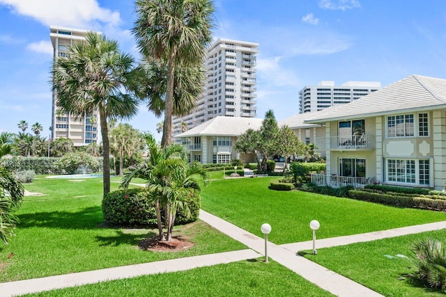 view of home's community featuring a lawn