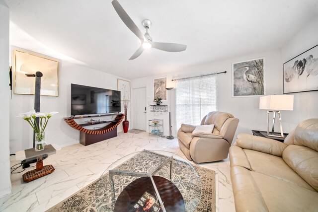 155 N Riomar Dr N, Port Saint Lucie, FL 34952 - living area with marble finish floor and ceiling fan