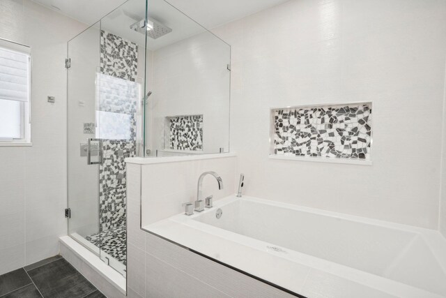 21830 Banyanwood Rd, Boca Raton, FL 33433 - full bath with a shower stall, a bath, and tile patterned floors