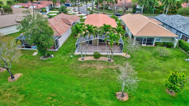 bird's eye view with a residential view