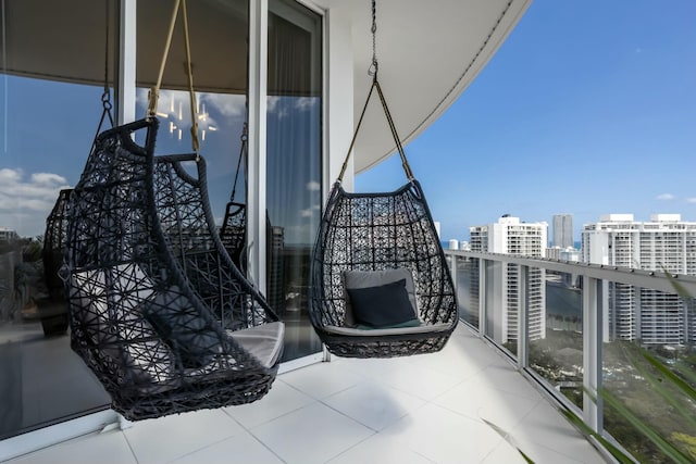 balcony with a view of city