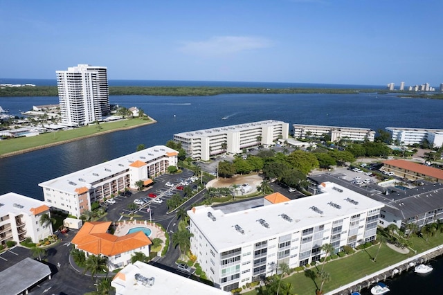 21 Yacht Club Dr Unit 102, North Palm Beach, FL 33408 - bird's eye view featuring a water view and a view of city
