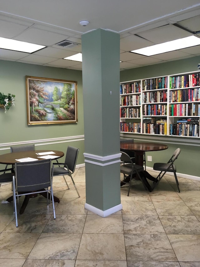 office with a drop ceiling