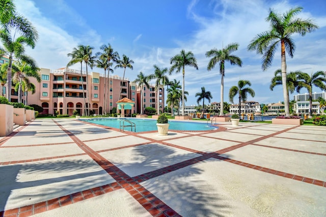 community pool with a patio