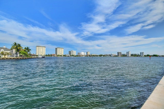 water view with a view of city