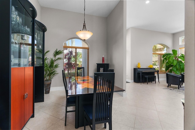 19699 Dinner Key Dr, Boca Raton, FL 33498 - dining space featuring light tile patterned floors and baseboards