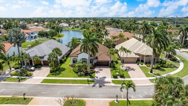 19699 Dinner Key Dr, Boca Raton, FL 33498 - aerial view featuring a water view and a residential view