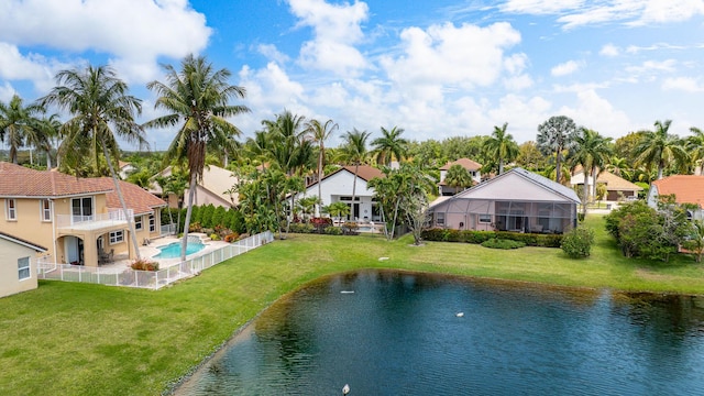 19699 Dinner Key Dr, Boca Raton, FL 33498 - exterior space with a water view and a residential view