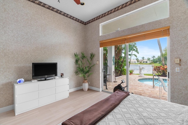 19699 Dinner Key Dr, Boca Raton, FL 33498 - bedroom featuring wood finished floors and access to exterior