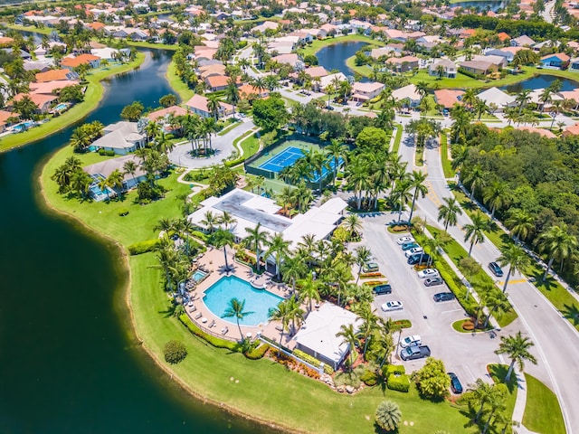 19699 Dinner Key Dr, Boca Raton, FL 33498 - aerial view with a water view and a residential view