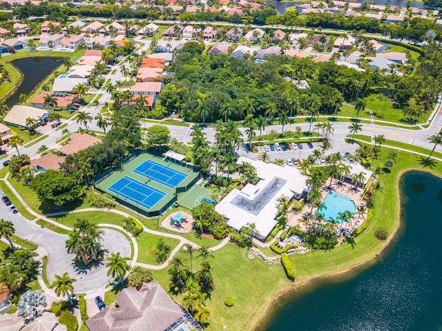 19699 Dinner Key Dr, Boca Raton, FL 33498 - aerial view featuring a residential view and a water view
