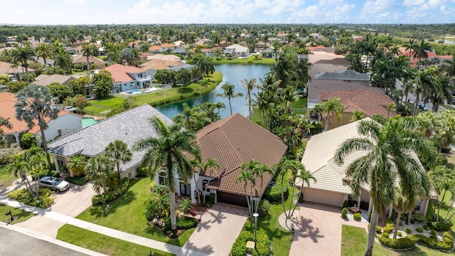19699 Dinner Key Dr, Boca Raton, FL 33498 - bird's eye view with a water view and a residential view