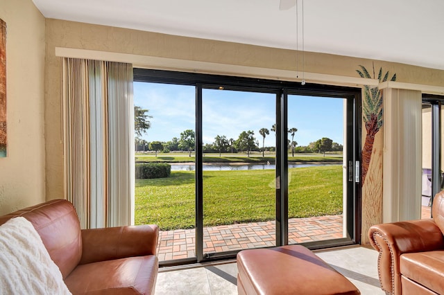 8326 Mooring Cir, Boynton Beach, FL 33472 - sitting room with a water view and healthy amount of natural light