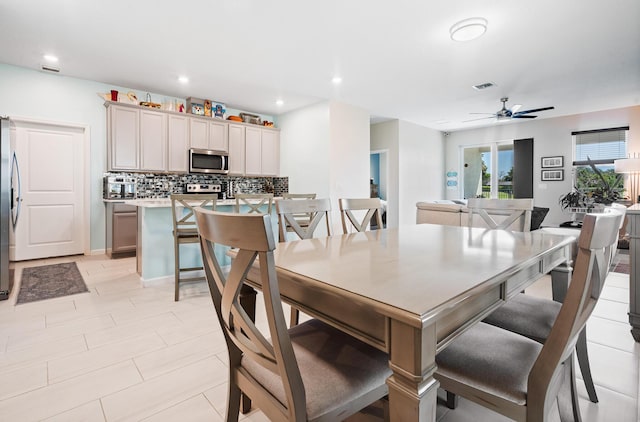 1908 Harding St, Lake Worth, FL 33460 - dining space with ceiling fan and recessed lighting