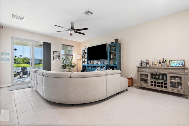 1908 Harding St, Lake Worth, FL 33460 - living room featuring a ceiling fan