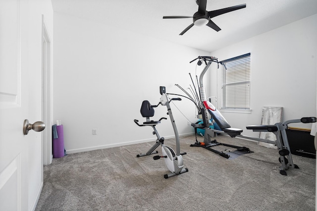 1908 Harding St, Lake Worth, FL 33460 - exercise area featuring ceiling fan and carpet floors