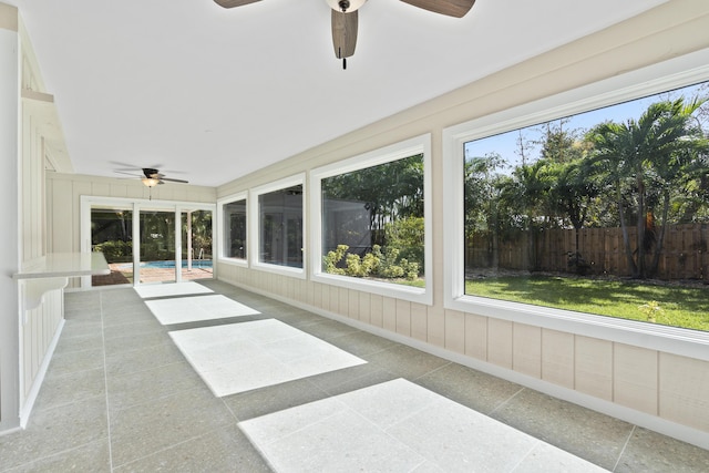 7 Riverview Dr, Sewalls Point, FL 34996 - unfurnished sunroom with a ceiling fan