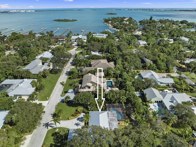 7 Riverview Dr, Sewalls Point, FL 34996 - drone / aerial view with a water view and a residential view