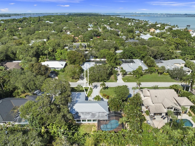7 Riverview Dr, Sewalls Point, FL 34996 - drone / aerial view featuring a water view and a residential view