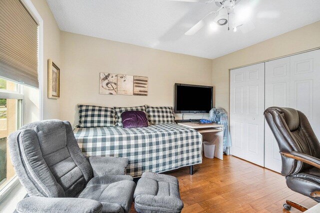 2020 Newhaven Ave, Wellington, FL 33414 - bedroom featuring wood finished floors, a closet, and ceiling fan
