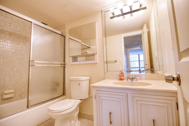 800 Parkview Dr Unit 826, Hallandale Beach, FL 33009 - full bathroom featuring toilet, combined bath / shower with glass door, and vanity