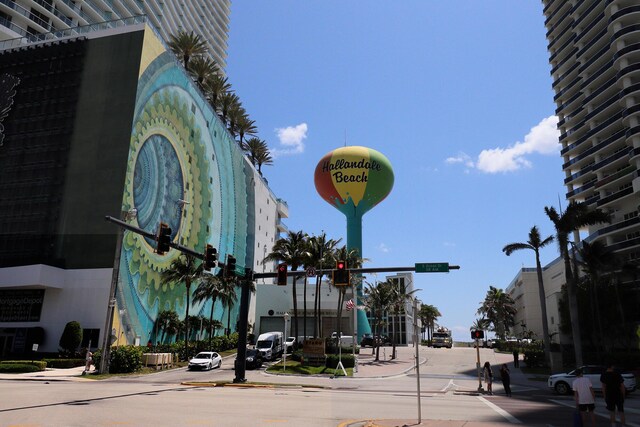 800 Parkview Dr Unit 826, Hallandale Beach, FL 33009 - exterior space featuring traffic signs, sidewalks, traffic lights, and curbs