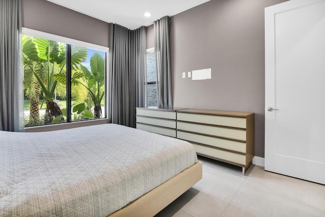 bedroom with recessed lighting