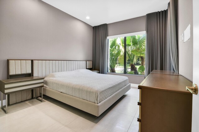 bedroom featuring recessed lighting