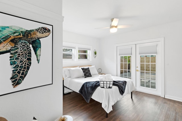 1021 N Palmway, Lake Worth Beach, FL 33460 - bedroom featuring wood finished floors, access to outside, french doors, and multiple windows