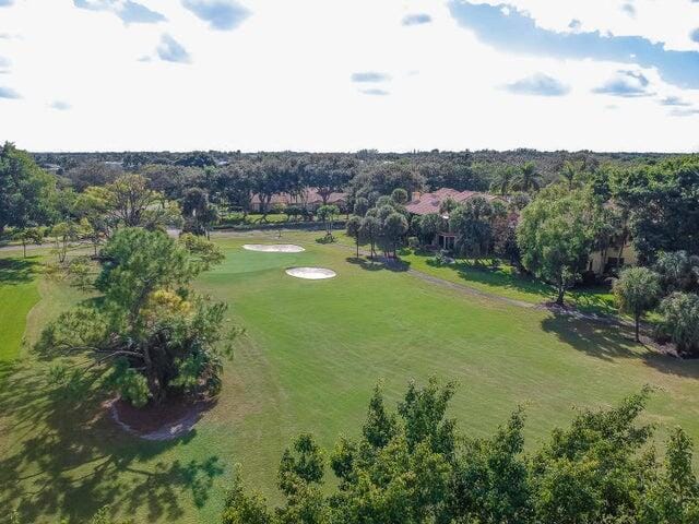 bird's eye view featuring view of golf course