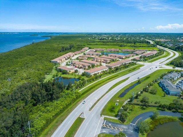 bird's eye view of a nearby body of water