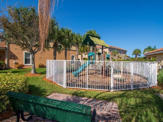 view of play area