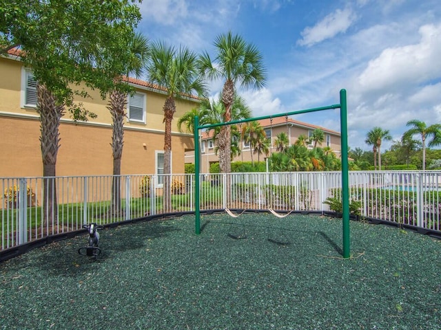 view of playground with fence