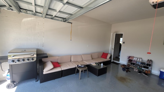 garage featuring a garage door opener